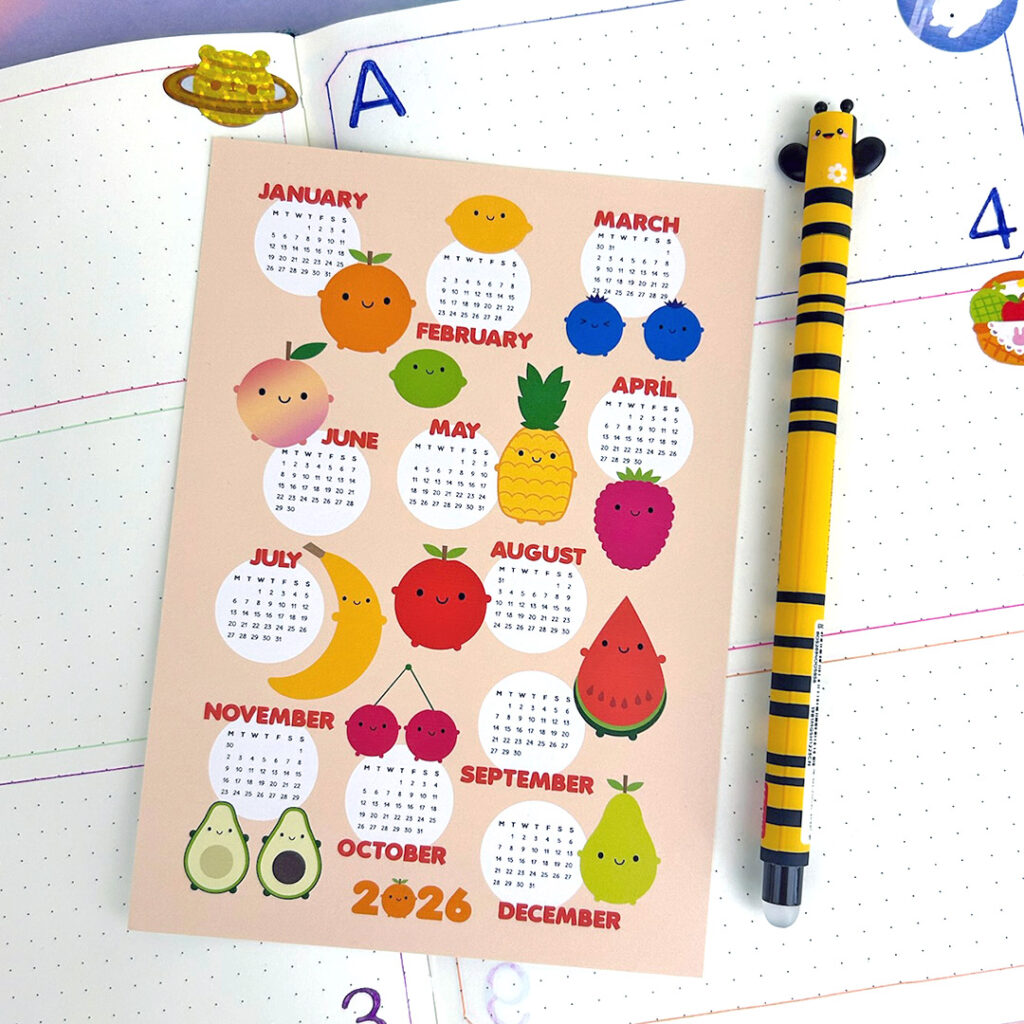 2026 calendar postcard