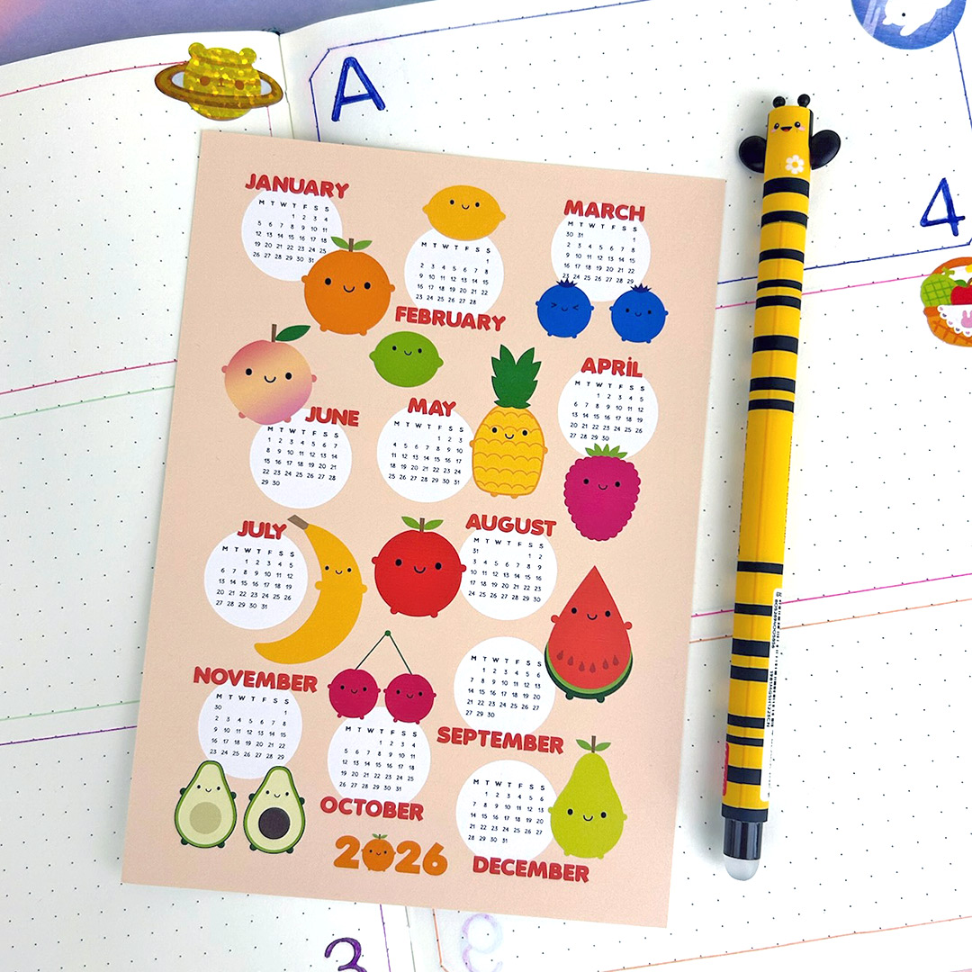 2026 calendar postcard