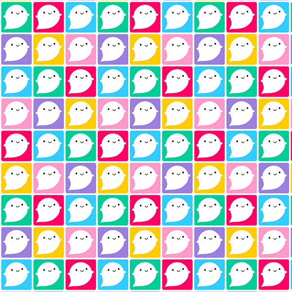 colourful ghosts pattern