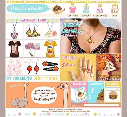 Hey Chickadee product page on Shopify
