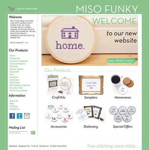 Miso Funky Shopify website