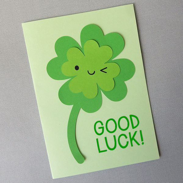 Paper craft Lucky Clover card copyright marceline smith