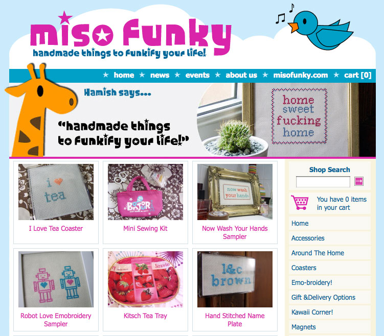 Miso Funky logo and Shopify store
