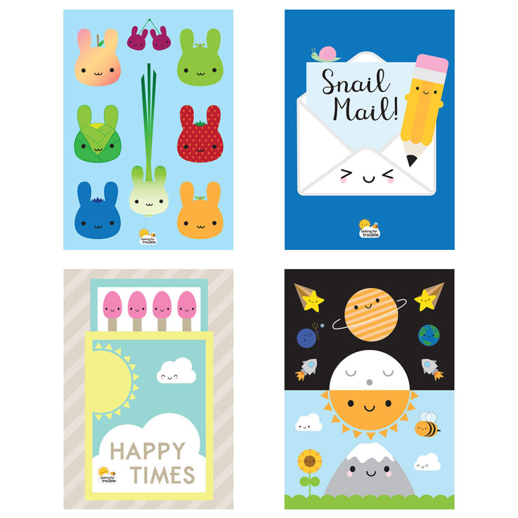 kawaii postcards